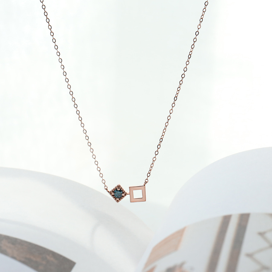 블루스퀘어 - 청다이아몬드 14K 패션목걸이 여자친구선물