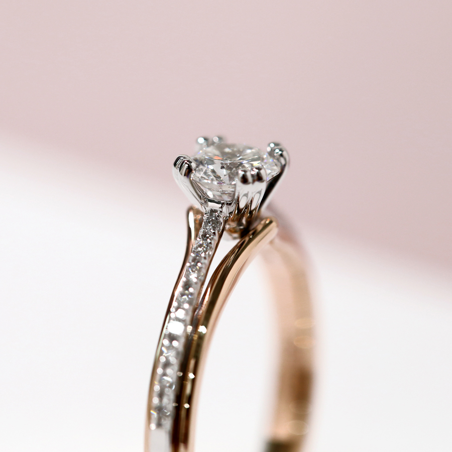 낸시 LAB5부 - 투톤 컬러 5부 랩그로운 다이아몬드 결혼예물반지